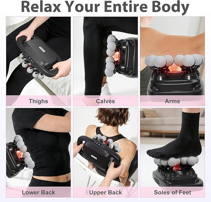 20-Head Massage Gun Set Deep Tissue, Portable Percussion Massager with 3 Modes & 30 Intensities, Muscle Massager for Legs Waist Back Pain Relief, Quiet Electric Massage Tool for Home & Gym