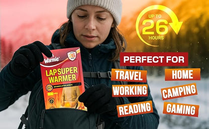 Warmie Super Warmer for Lap & Body | Air‑Activated, Long‑Lasting | Wider Size for Maximum Coverage | All‑Natural, Odorless, Steady Heating for Cold Weather Relief | Safe, Instant Warmth | 1 Pack