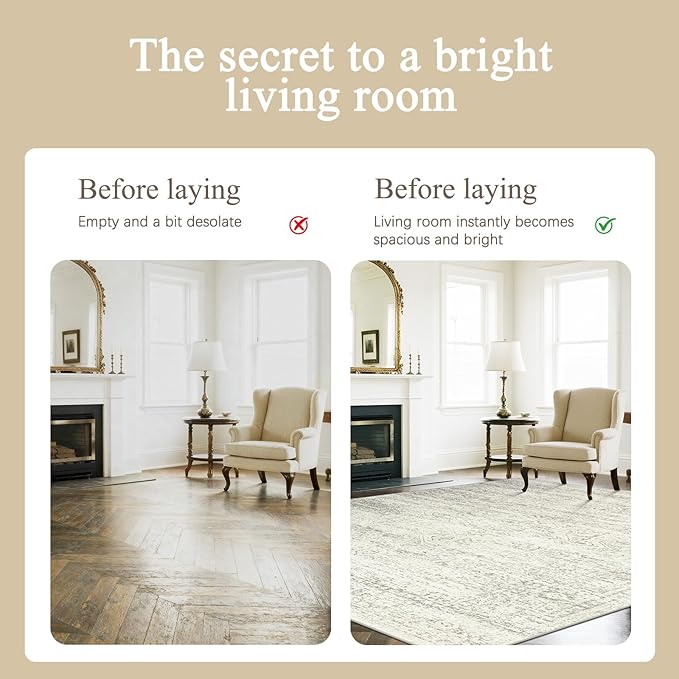 Srugn Washable Rugs 6x9 Area Rugs