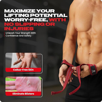 Special Essentials Wrist Straps for Weightlifting and Weightlifting Wrist Wraps for Men & Women (2 Pair Bundle) Premium Padded Neoprene - Gym Lifting Straps