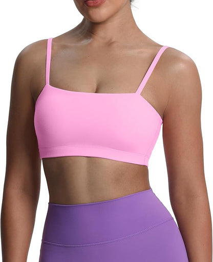 Aoxjox Women's Workout Bandeau Bras Training Fitness Running Yoga Crop Tank