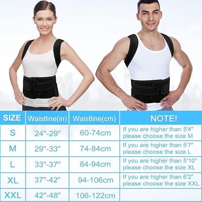 PAZAPO Posture Corrector for Men&Women - Back Brace for Lumbar Support and Upright - Breathable Back Straightener Back Corrector(Small(24-29 Inches))