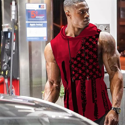 Babioboa Men's Workout Hooded Tank Tops Sports Training Sleeveless Gym Hoodies Bodybuilding Cut Off Muscle Shirts