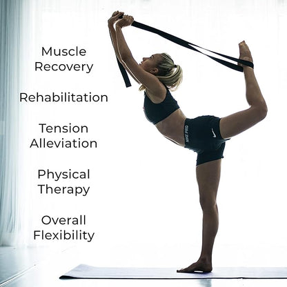 Sunshine Yoga 10-Pack Yoga Strap, 8-Foot Yoga Straps With Anti-Slip D-Ring Buckle, Adjustable Leg Stretching Strap, Exercise Stretch Strap for Muscle and Hamstring Stretch