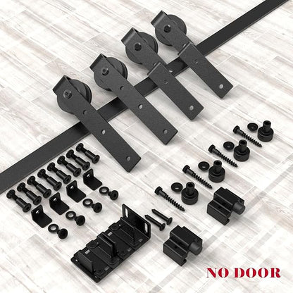 6FT Mini Bypass Barn Door Hardware Kit for 2 Doors, Small Cabinet Barn Door Hardware Track Kit for Cabinet, TV Stand, Cupboard (No Cabinet)