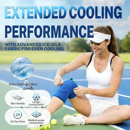 Knee Ice Pack Wrap Sleeve Thickened Core for Knee Pain, Targeted Swelling Relief During Recovery, Soft Flexible Gel, No Slip Compression Fit, Reusable Hot Cold Therapy for Post Activity, XL