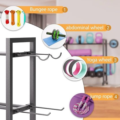 Adjustable 3-Tier Dumbbell Rack – Heavy-Duty Metal Weight Storage Stand for Dumbbells, Kettlebells, and More – Space-Efficient Home Gym Organizer – 396 lb Capacity (Dumbbells Not Included)