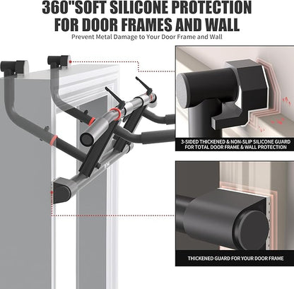 Ally Peaks Pull Up Bar for Doorway,Adjustable Handle Width Pullup Bar with 2Pcs Exercise Resistance Bands,New 2026 Upgraded At Home Workout Equipment Chin Up Bar,Multiple Original U.S. Patents