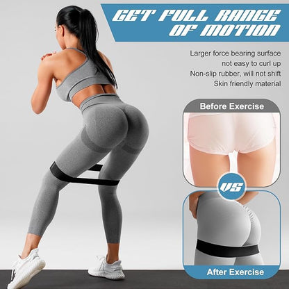 Hollowfly 30 Pcs Latex Resistance Loop Exercise Bands for Booty Workout Stretch Exercise Band Non Slip for Legs Squat Resistance Loop Women Men Starter Butt Hip Thigh Fitness