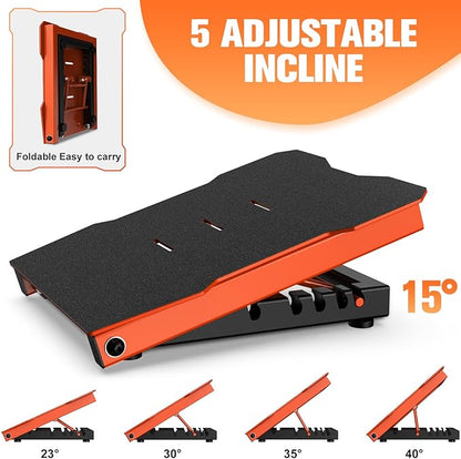 Steel Slant Board Calf Stretcher, 600 Lbs Weight Capacity 5-Level Adjustable Incline Board Squat Wedge Achilles Ankle Stretcher Non-Slip Surface for Squat, Fitness, Physical Therapy