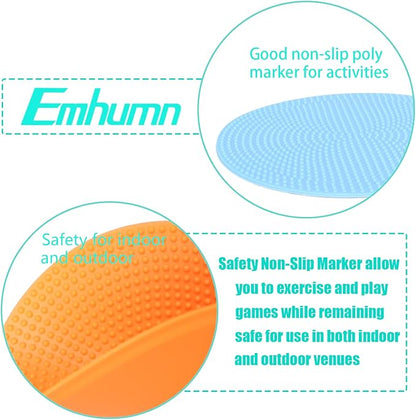 4inch & 9inch Poly Spot Markers for Agility Dot for Gym/PE Training, Dance, 6/12/24 Pcs Round Multiple Color & Size Rubber Non-Slip Spot Marker for Games, Floor Dots and Sport Activities