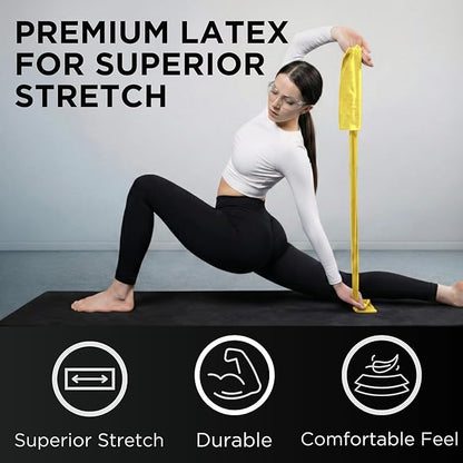 THERABAND Resistance Bands Set, Elastic Bands for Exercise & Physical Therapy, Strength Training for Upper & Lower Body Fitness