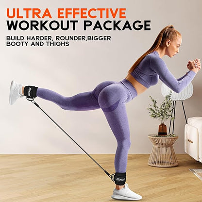 HPYGN Ankle Resistance Bands, Ankle Bands for Working Out with Cuffs, Resistance Bands for Leg Butt Training Workout Equipment for Kickbacks Hip Gluteus Training, Ankle Strap with Exercise Bands