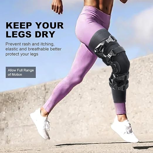 Knee Brace Undersleeve - Knee Undersleeves for Women & Men Leg Undersleeve for Knee Brace, Closed Patella,L (Pack of 1)