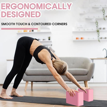 Yoga Block - Unsupported Latex Eva foam - Soft non slip surface with bevel for yoga, pilates, meditation - Yoga accessories for stability, balance and deep stretching