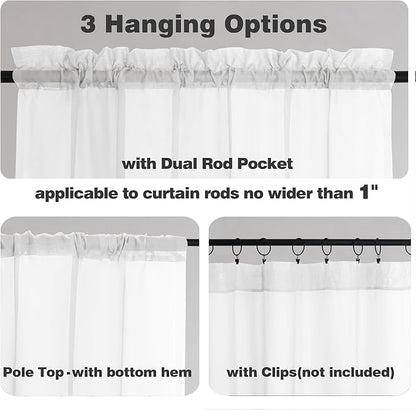 Chyhomenyc Extra Long White Sheer Curtains 120 Inches Long 2 Panels, Light Filtering White Curtains for Living Room, Soft Gentle Voile Rod Pocket Bedroom Window Drapes, 59Wx120L Inch, 10FT, 2PCS