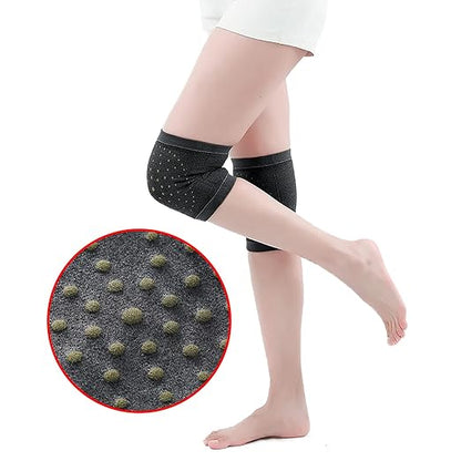 Self Heating Knee Brace for Women Men Stretchy Warm Wool Wormwood Compression Sleeve Knee Support Hot Therapy Pads for Knee Injury Arthritis Joint Pain Soreness Cramps Meniscus Pain Muscle pain Relief