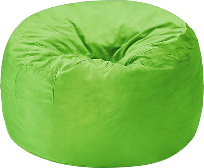 Homguava 6 FT Bean Bag Chair: 6' Bean Bags with Memory Foam Filled, Large Beanbag Chairs Soft Sofa with Dutch Velvet Cover-Lime