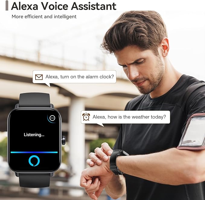 aeac Smart Watches for Men Women Answer/Make Call, Alexa Bulit-in, 1.8" HD Fitness Tracker for Android iOS, Smart Watch with IP68 Waterproof/110 Sport Modes/Heart Rate/Sleep Monitor/Calories/Pedometer
