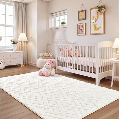 4x6 Cream White Washable Area Rug