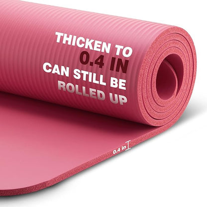 KEEP Extra Thick NBR Yoga Mat for Women & Men, 10mm Thick, 72”x24” Large Exercise Mat with Non-Slip Workout Mat for Yoga, Pilates, Stretching, Meditation – Wide & Cushioned Fitness Mat