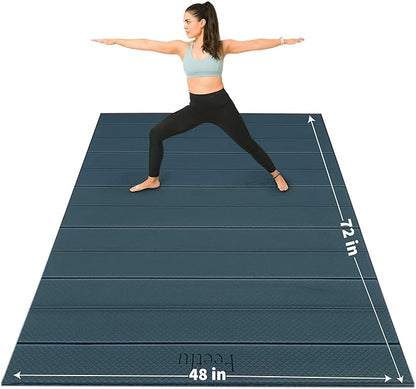 Foldable Wide & Large Yoga Mat – Cushioned, Compact & Easy to Store | 6mm & 8mm Thick | For Home, Gym, Travel, Yoga, Pilates & Floor Exercises