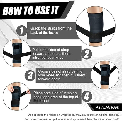 NEENCA Knee Braces for Knee Pain- 2 Pack Knee Sleeves for Pain Relief Set, Knee Compression Sleeves with Adjustable Straps for Best Fit, for Sports, Runner, Meniscus Tear, ACL, Arthritis, Joint Pain..