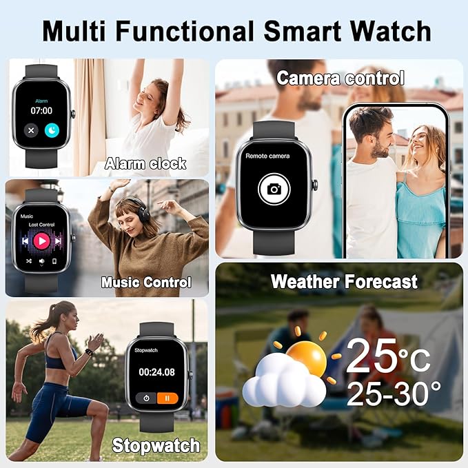 uaue AI Smart Watch with ChatGPT, 1.91" Bluetooth Calling Smartwatch for Men Women, 110+ Fitness Modes Activity Tracker, Sleep/Heart Rate/Calorie Monitor, IP68 Waterproof Step Counter for Android iOS