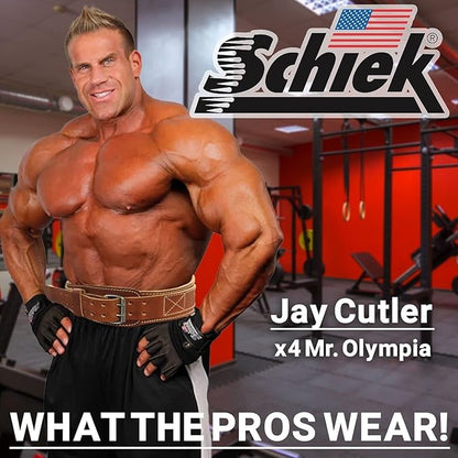 Schiek Sports 2004 Leather 4 3/4" Weight Lifting Belt - Comfortable Weightlifting Belt