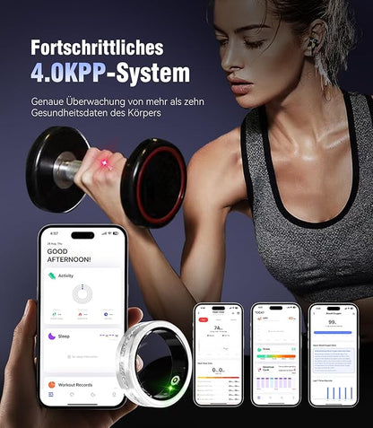 10 Gen Diamond Smart Ring and Wireless Charging Case【Industry Ranking No.1 – 0 Measurement Error】 2026 Smart Ring for Women & Men for Sleep Tracking Wearable Device,Fitness Ring【Slive 10#】
