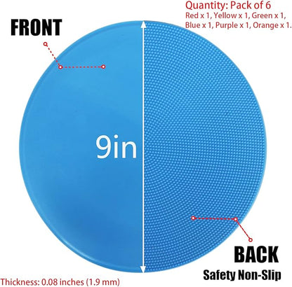 4inch & 9inch Poly Spot Markers for Agility Dot for Gym/PE Training, Dance, 6/12/24 Pcs Round Multiple Color & Size Rubber Non-Slip Spot Marker for Games, Floor Dots and Sport Activities