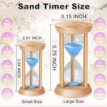 60 Minute Sand Timer, an Hour Sand Hourglass, Wooden Sand Clock, 60 Min Reloj De Arena, Hour Glass Sandglass for Home, Office, Decorative, Game, Classroom