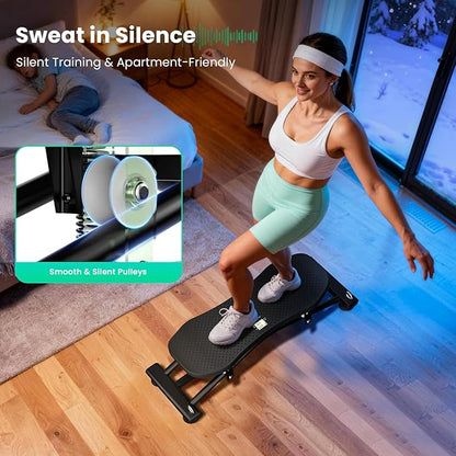 Balance Board for Adults, Rocking Stepper with Resistance Bands, 300LBS Portable Wobble Board, Quiet Side to Side Ski Simulator Trainer Exercise Machine for Home Gym Core Workout