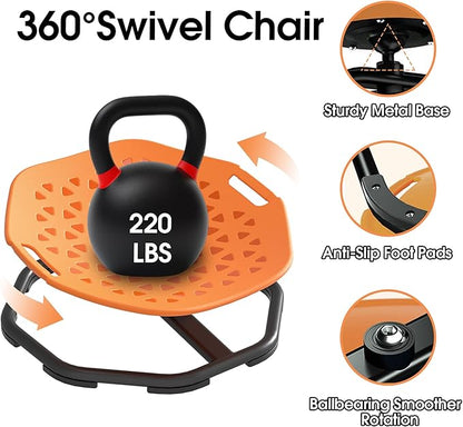 Sensory Spinning Chair for Autistic Kids,Upgraded Swivel Chair for Kids with Handles, Improves Focus and Balance, Ideal for Indoor and Outdoor Play Equipment (Safety Belt Included)