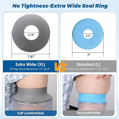 Zoyehoo Waterproof Full Leg Cast Cover for Showering Adult, Extra Long Cast Covers for Shower Leg, Reusable Watertight Shower Protector for Thigh Knee Foot Ankle Surgery Wounds Cast Boot & Brace, XL