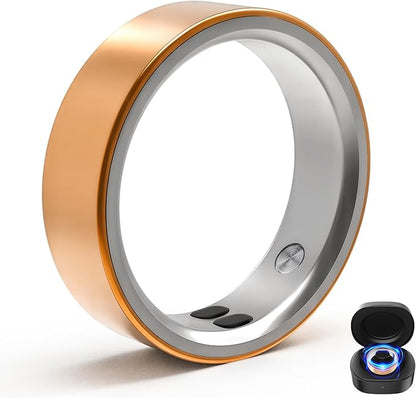 Smart Rings for Women Men,Sleep Tracking Wearable,Fitness Tracker Ring with Step/Heart Rate/Blood Oxygen/Distance/Calorie,Clock Vibration,No Subscription Fee,5ATM Waterproof, iOS&Android(Rose Gold6)