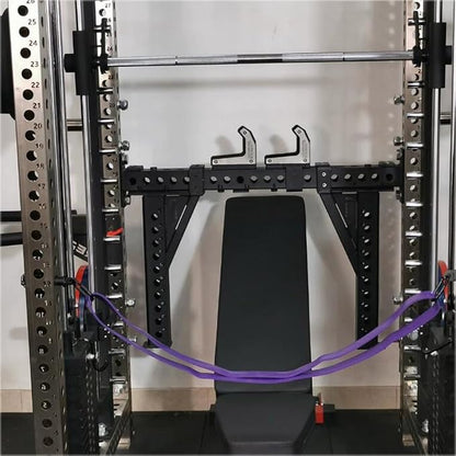 RSBFER Power Cage Squat Rack Accessories, Fits on 3" X 3" Tube Squat Rack with 1" Hole, Home Gym Fitness Equipment for Strength Training & Resistance Bands