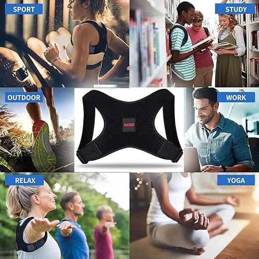 Posture Corrector for Women and Men, Adjustable Back Brace for Spine Alignment and Posture Support, Upper Back Pain Relief, Comfortable and Effective Back Brace for Better Posture
