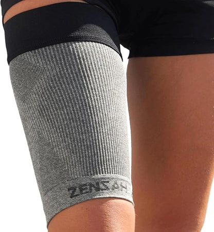 Zensah Thigh Compression Sleeve - Support for Pulled Hamstring, Quad Strain, Groin Compression Wrap for Men and Women