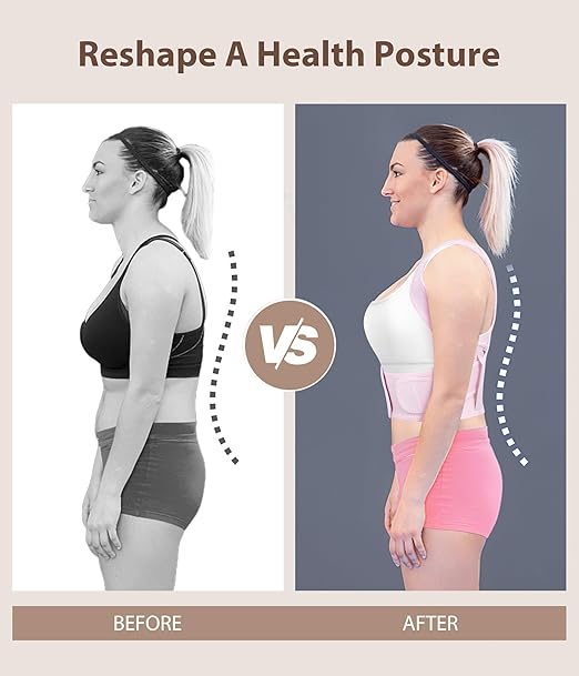 URSEXYLY Posture Corrector for Women Adjustable Upper Back Brace Posture Support Back Straightener Pain Relief(XL/2XL,Pink)