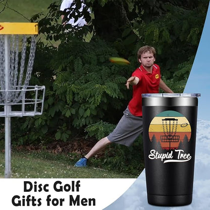 Disc Golf Gifts for Men - Christmas Birthday Gifts for Disc Golf Player - DiscGolf Tree Tumbler Cup 20 oz