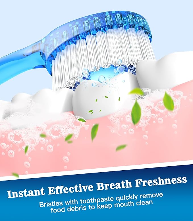 72 Pack 5-in-1 Disposable Toothbrushes with Toothpaste, Floss, Pick & Tongue Scraper, Portable Mini Toothbrush Travel Set for Kids Adults, Individually Wrapped, Work Camping, Mixed Flavor