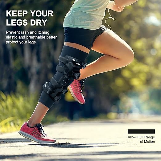 Knee Brace Undersleeve - Knee Undersleeves for Women & Men Leg Undersleeve for Knee Brace, Closed Patella, M 2 Pieces