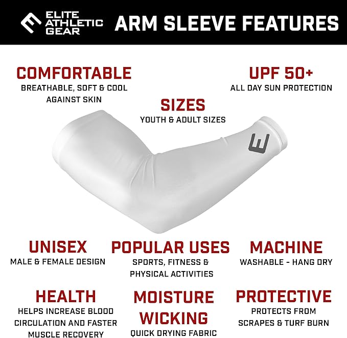Elite Athletic Gear Faith Compression Arm Sleeve – Cross & Bible Verse – Youth & Adult – Sports & Fitness – Sold Individually