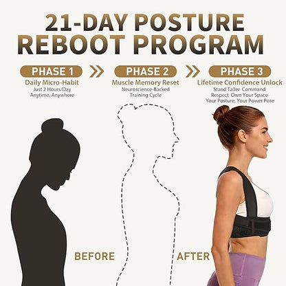 WNIEYO Posture Corrector for Women and Men Back Brace for Women Back Straightener for Effective Lower Back Pain Relief, Scoliosis, and Better Posture Support(L)