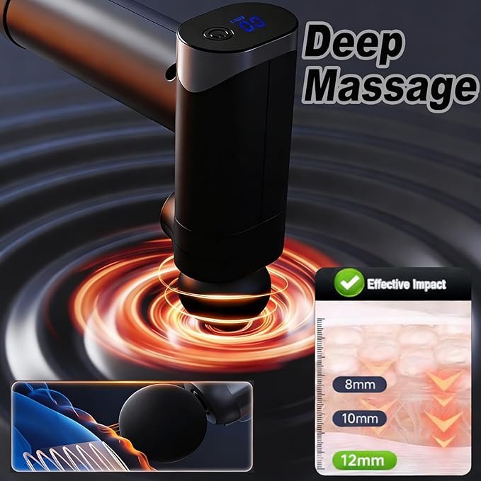 Foldable Massage Gun with Upgraded Extension Handle, 32 Speeds Massage Gun Deep Tissue - Back Massager for Pain Relief Deep Tissue, Muscles/Neck/Shoulders/Waist/Legs Massager