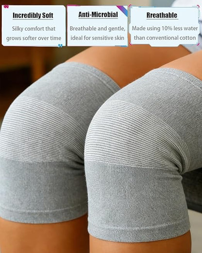 Bamboo Knee Sleeves 2-Pack Knee Compression Sleeve Women Men Elastic Warm Slip-on Recovery Knee Brace for Arthritis Knee Pain (Medium)