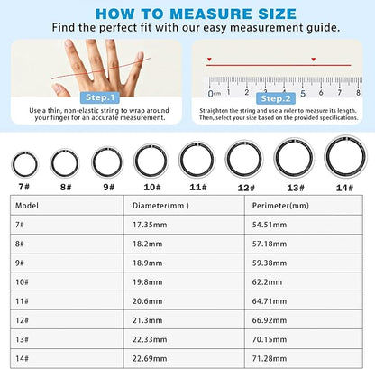 Fitness Tracker Ring for Women Men - Smart Ring with Heart Rate, Blood Oxygen, Sleep Tracker, IP68 Waterproof Activity Tracker (Silver 8)