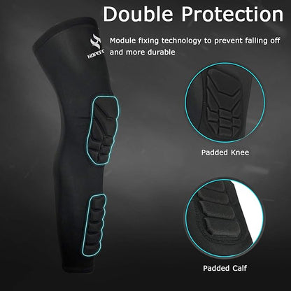 Knee Calf Padded 2 Pack Compression Leg Sleeve Shin Protective Support