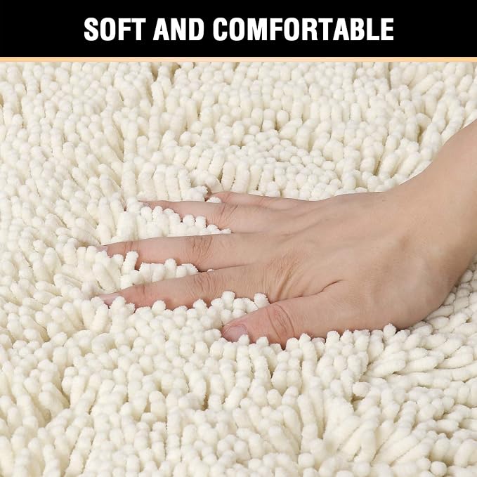 H.VERSAILTEX Microfiber Bath Rugs Chenille Floor Mat Ultra Soft Washable